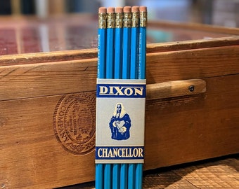 Vintage Dixon Chancellor 2180 HB Pencils- Qty. 12 NOS, Office, Stationary, Collectable, Drafting, Drawing, Art Supply, Decor, Gift