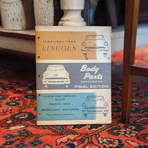 Catálogo de piezas de carrocería de Lincoln 1955 Ford Motors Company