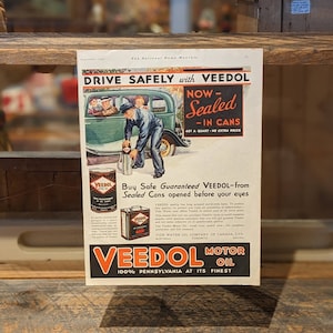 Advertentie Veedol motoroliepapier uit 1933