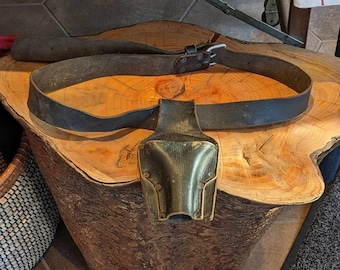 Vintage Schwarz Lederhalfter und Gürtel