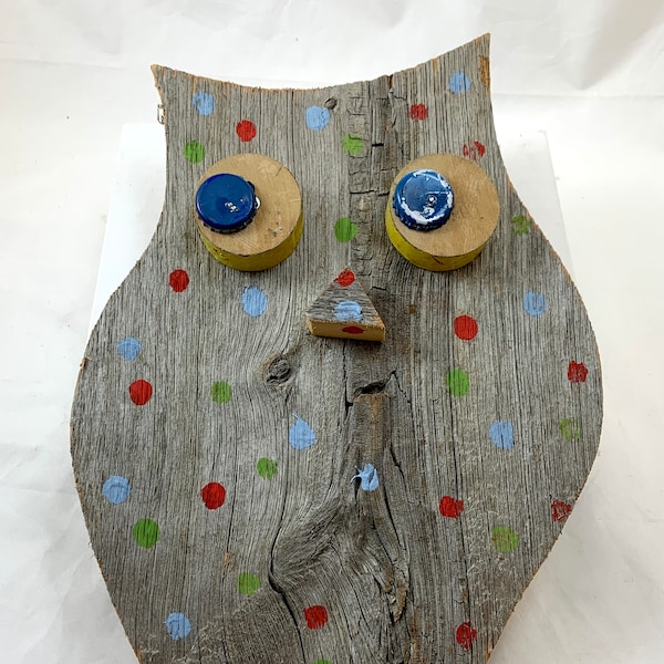 Wooden Folk Art Decoration - Ugly Owl