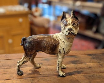 Hubley Cast Iron Boston Terrier Door Stop Brown Etsy