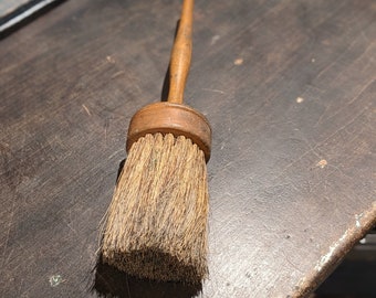 Antique Horse Hair Brush with Turned Wood Handle C. Late 1800