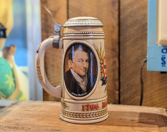 Vintage - John Molson Beer Stein With Lid - 1786 - 1986 - 200