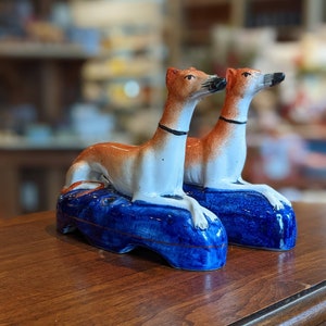 19th Century English Staffordshire Whippet Fox Hound Inkwell C.1845
