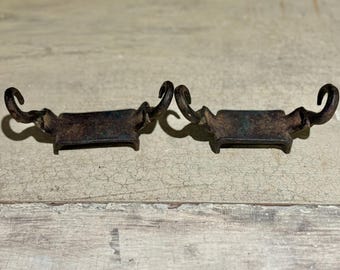 Early Set of Two Hand Forged Hangers