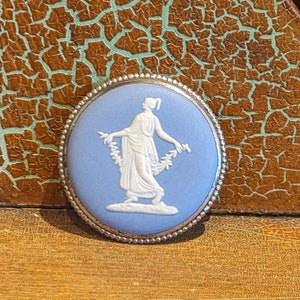 Round Sterling Wedgwood Cameo Brooch