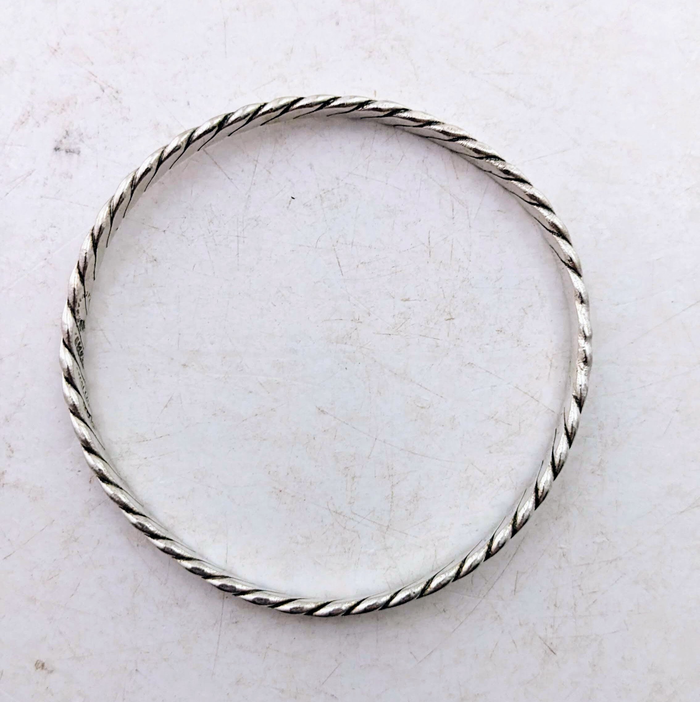 ヴィンテージ スターリング シルバー ツイスト ブレスレット バングル
