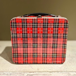 Vintage Plaid Tartan Metal Lunch Box
