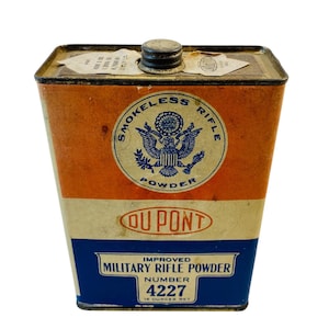 Vintage Dupont Military Rifle Powder Tin- No. 4227