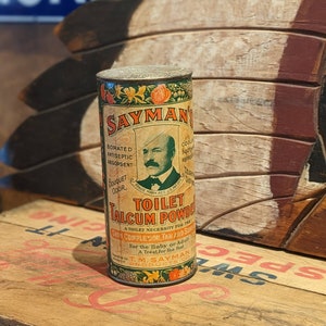 Rare Sayman&#39;s Toilet Talcum Powder Container