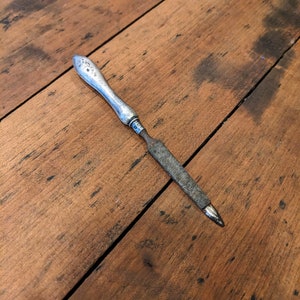 Antique Nail File with Sterling Silver Handle C.1896 Nail Care Manicure Grooming