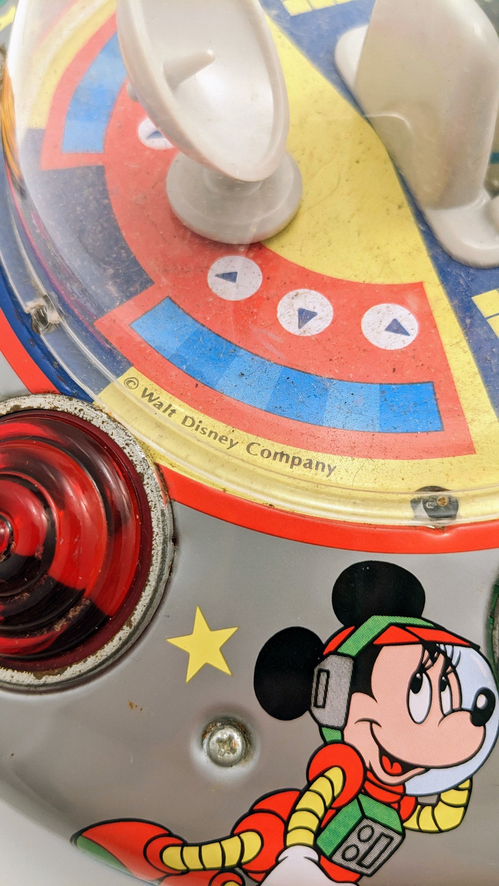 ヴィンテージ ミッキーマウス 宇宙船おもちゃ：電池式、動作可能