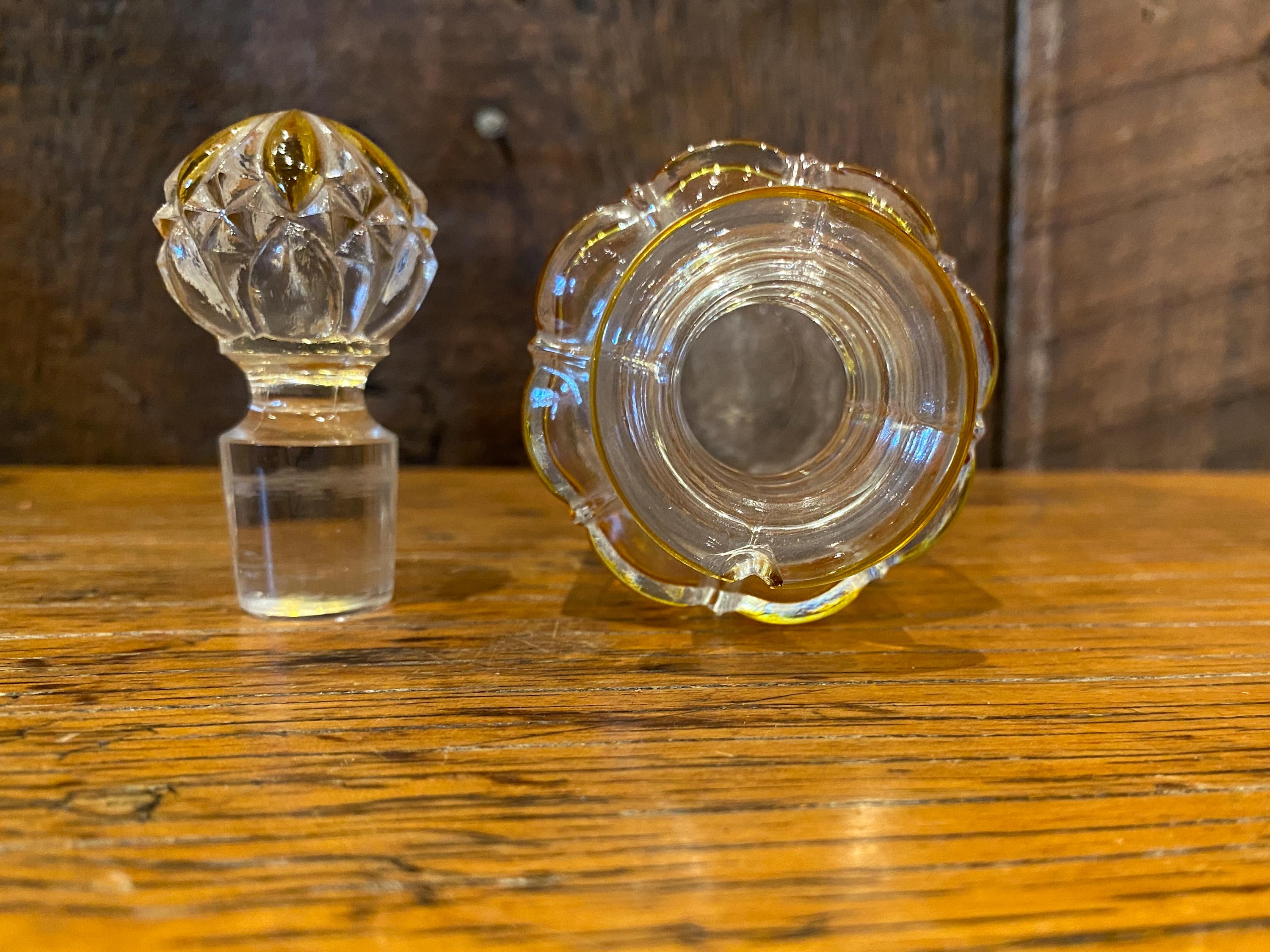 Antique Val Saint Lambert Yellow and Clear Crystal Vanity Set - Etsy
