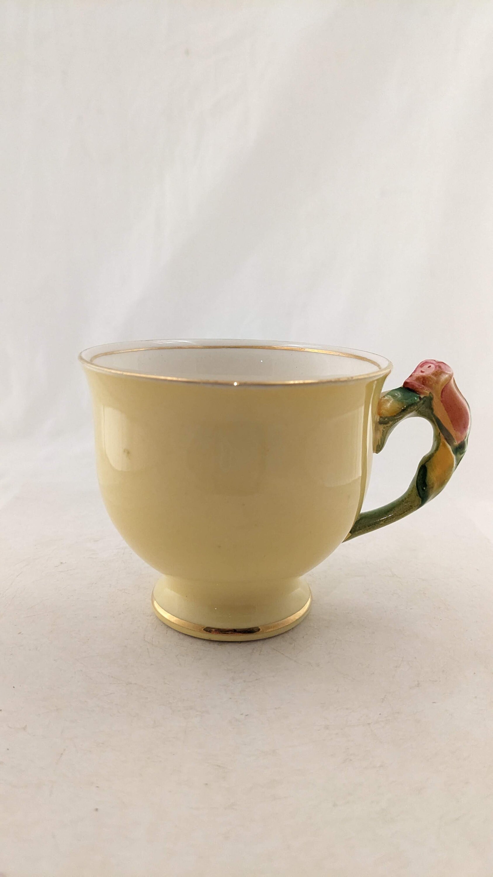 Rare Royal Winton Grimwades Yellow Teacup and Saucer With