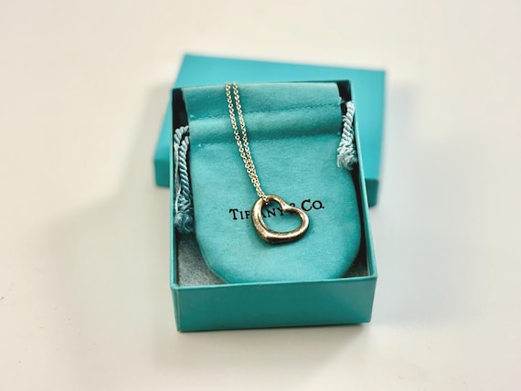 Tiffany & Co. Elsa Peretti Sterling Silver Open Heart Necklace