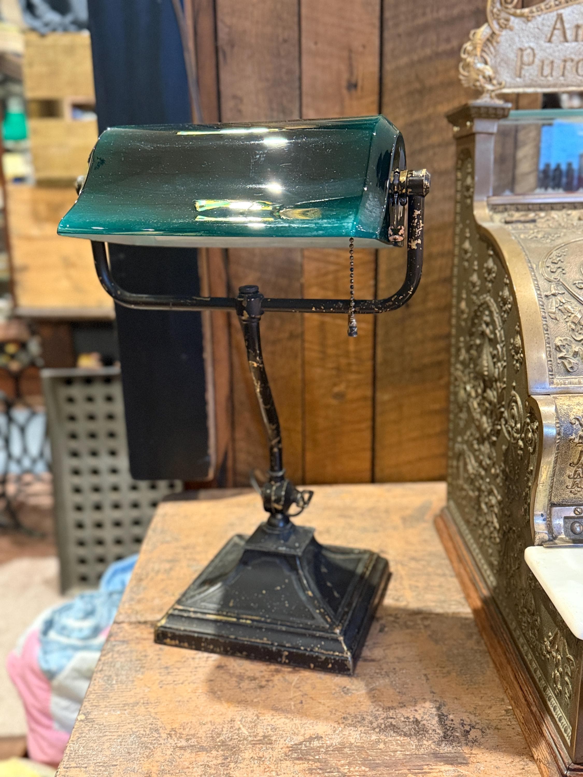 Antique Emeralite Lamp - Etsy