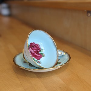 Vintage Paragon Double Warrant Signed Cabbage Rose Teacup and Saucer