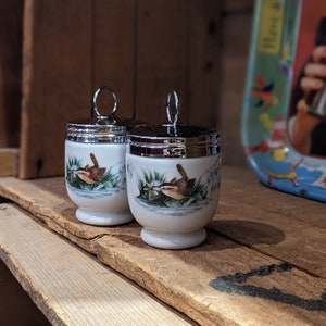 Vintage Royal Worcester Egg Coddlers- Birds (Set of 2)