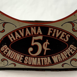 Havana Fives Tin Cigar Shelf Advertisement