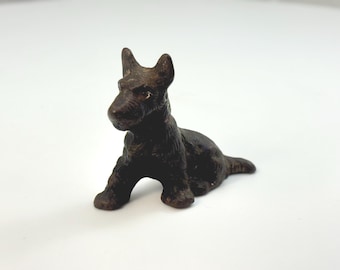 Pisapapeles vintage de hierro fundido con forma de perro escocés