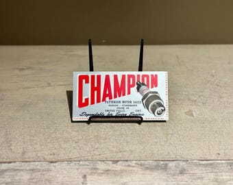 VINTAGE CHAMPION SPARK Plug Porcelain Metal Sign Collectable Gas