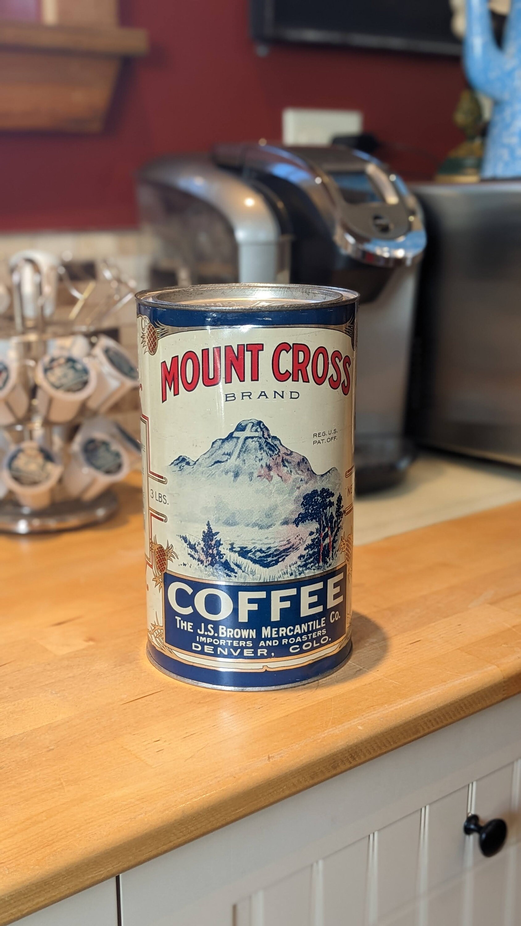 Vintage Mount Cross Coffee Tin: 1931 Advertising Collectible - Etsy