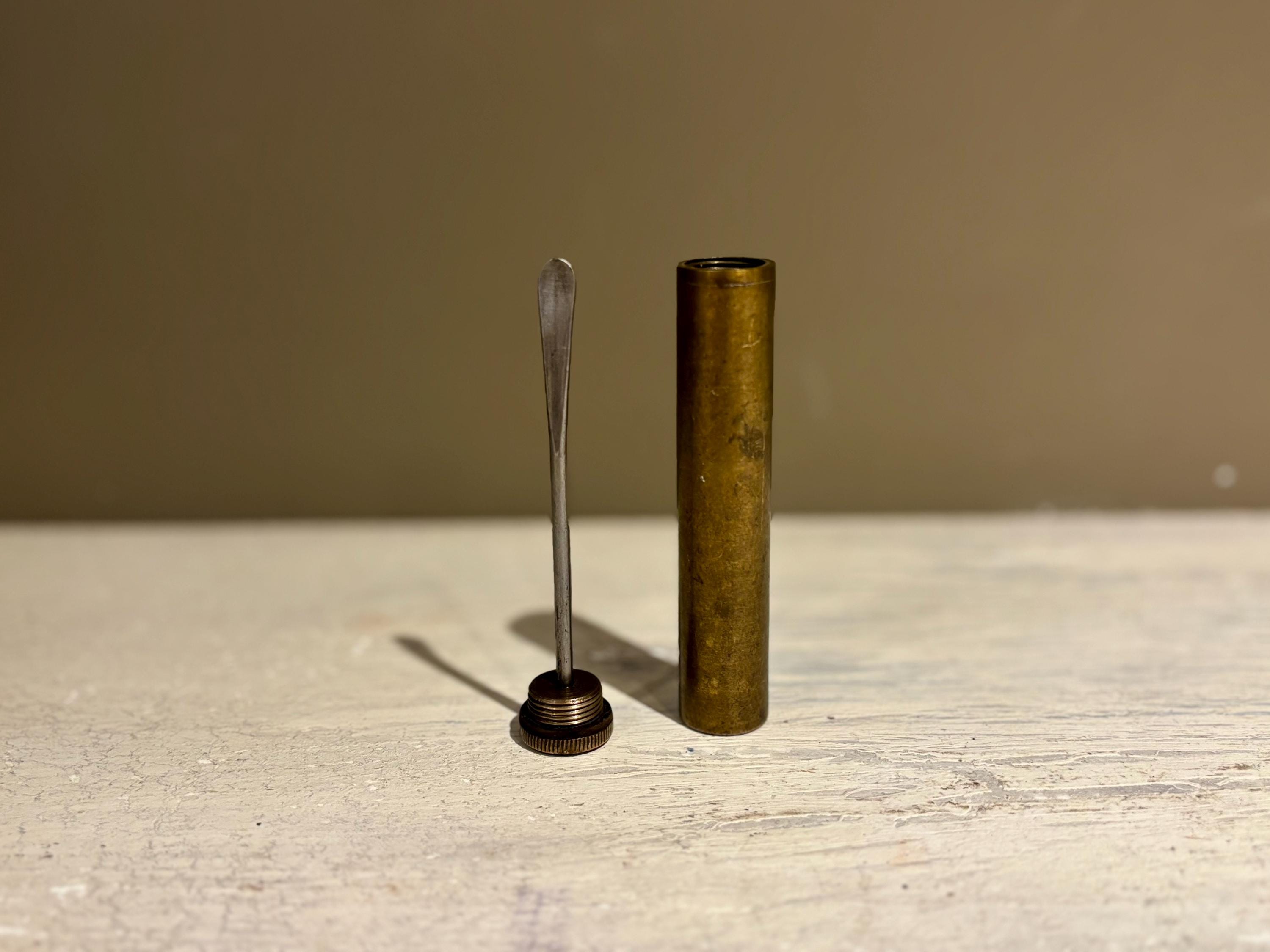 Antique WW1 Lee-enfield Rifle Oiler in Brass Case Hallmarked