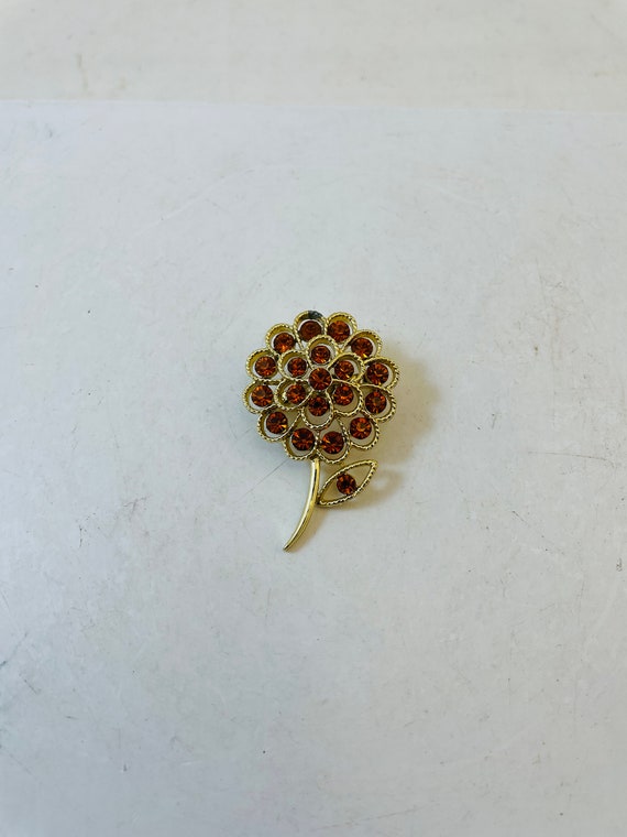 Broche Vintage En Forme De Feuilles D'ambre - Bijou Ancien En Résine Fossile, Occasion