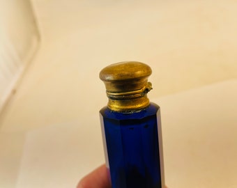ヴィンテージ コバルトブルー 両端式「横置き」香水瓶 - Etsy 日本