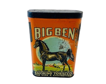 Vintage Tin - Big Ben Pocket Tobacco Tin - Vintage Tin Ad