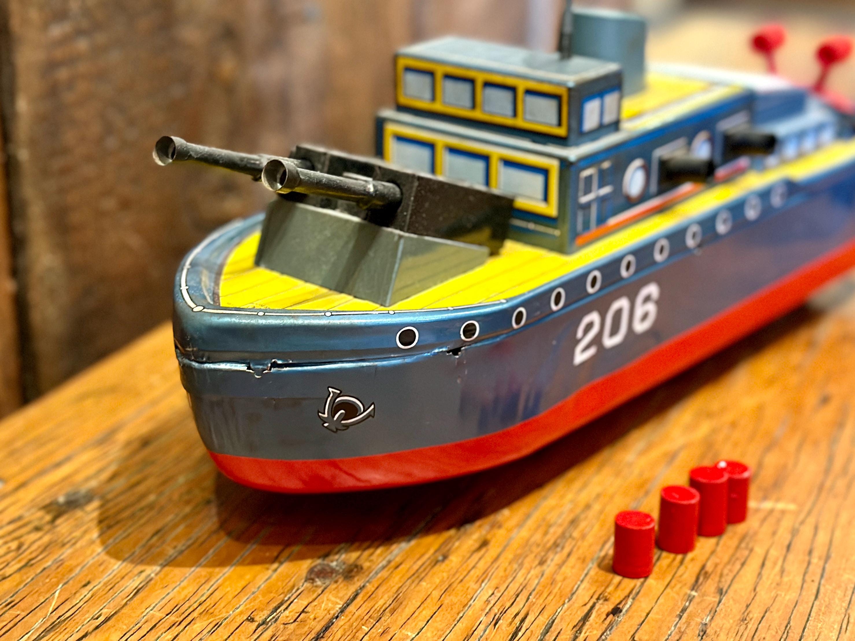 Vintage Yonesawa Tin Subchaser Toy Boat Model No. 206 - Etsy