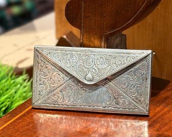 Antique Sterling Silver Card Case Birmingham 1912 Monogrammed RDW