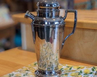 Vintage Chrom Cocktail Shaker, Barware Decor, Metallfilter