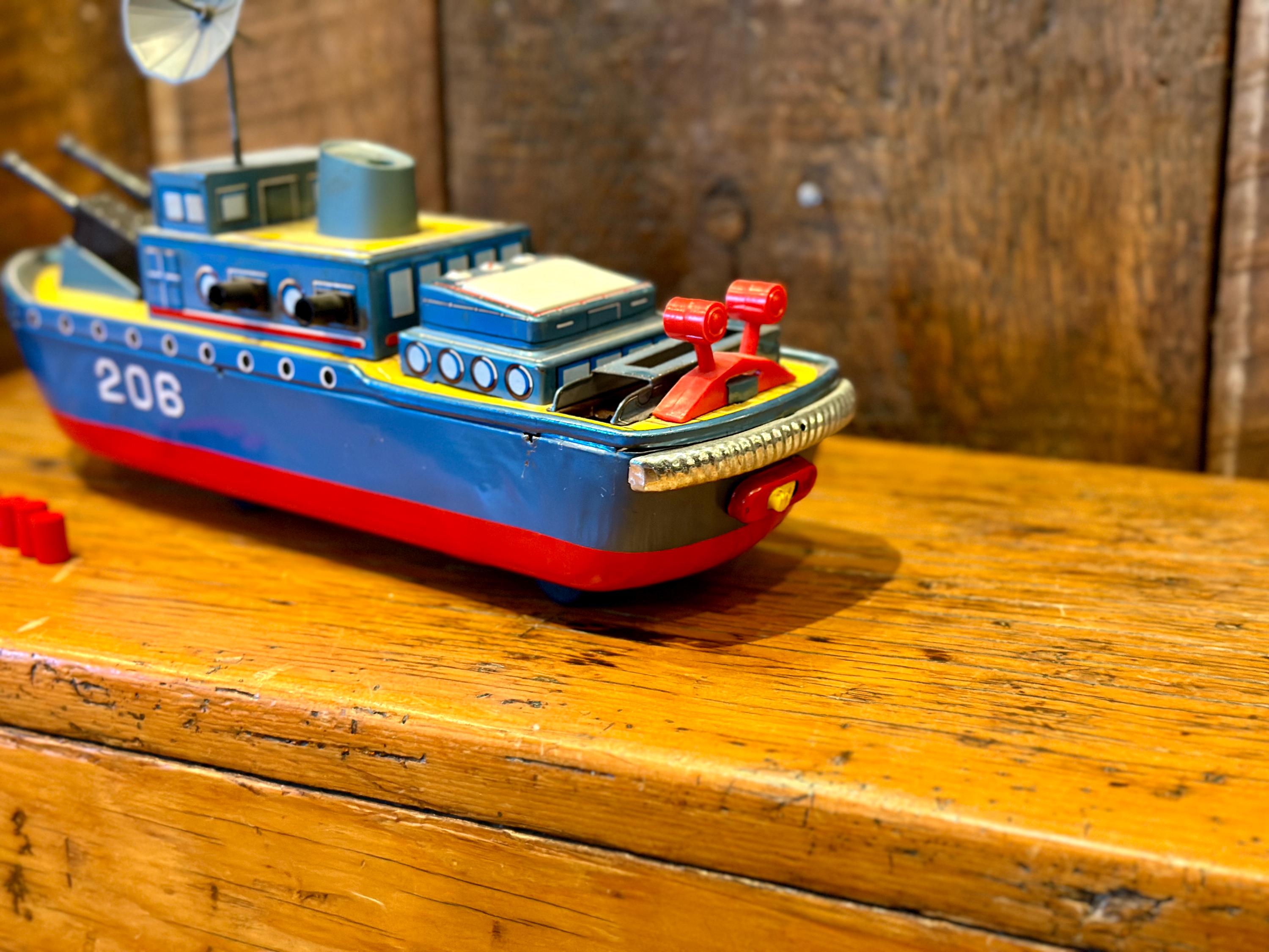 Vintage Yonesawa Tin Subchaser Toy Boat Model No. 206 - Etsy
