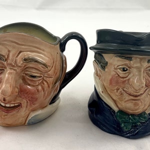 Vintage Royal Doulton Small Toby Jugs - Farmer John & Captain Cuttle