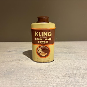 Vintage Kling Dental Plate Powder Tin NOS