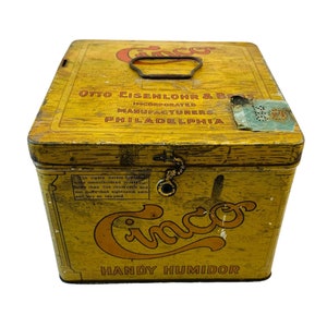 Vintage 1920s Cinco Cigar Tin