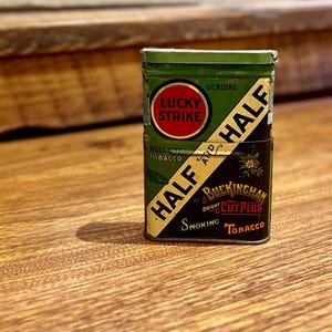 vintage Lucky Strike boîte à tabac moitié-moitié pliable de poche