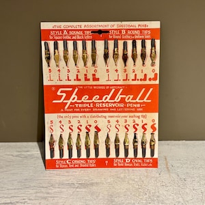 Vintage Speedball Triple Reservoir Pen Nibs &quot;For Every Drawing and Lettering Use&quot;