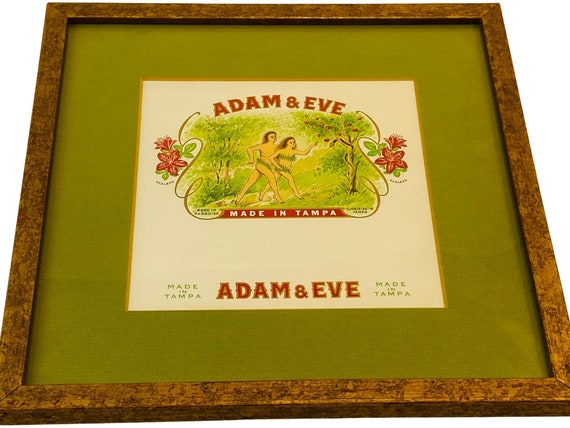 Inner Cigar box label ‘Adam & Eve’, Tampa ~1930s Inner Cigar box label ‘Adam & Eve’, Tampa ~1930s