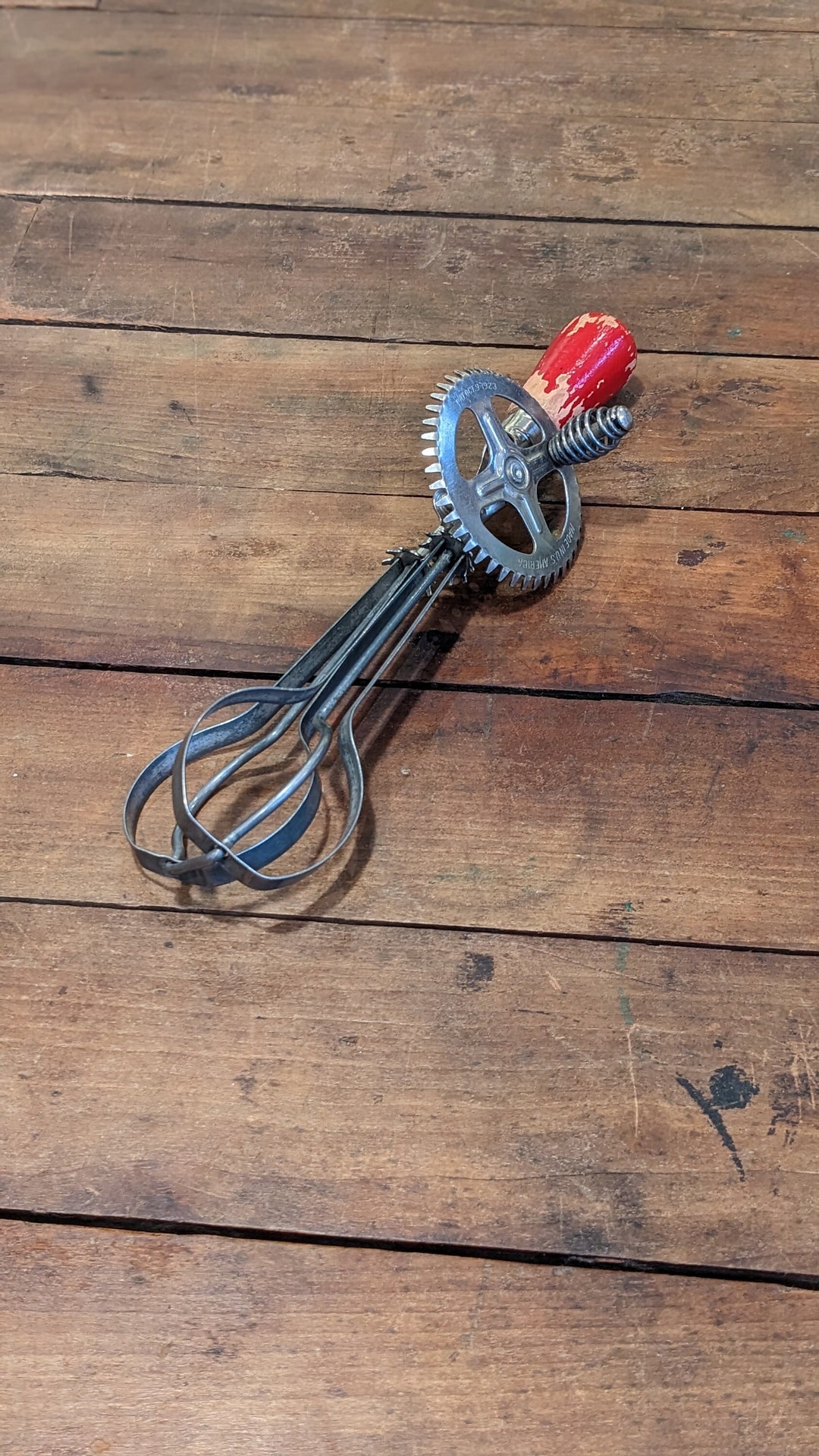 Hand Mixer With Red Wooden Handle - Etsy