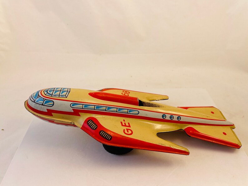 Rare 1948 Tin Fiction Toy Space Ship Made by Technofix