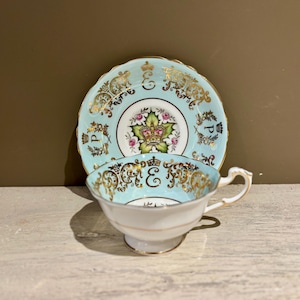 Vintage Paragon Queen Elizabeth and Prince Philip Visit to Canada Tea Cup and Saucer
