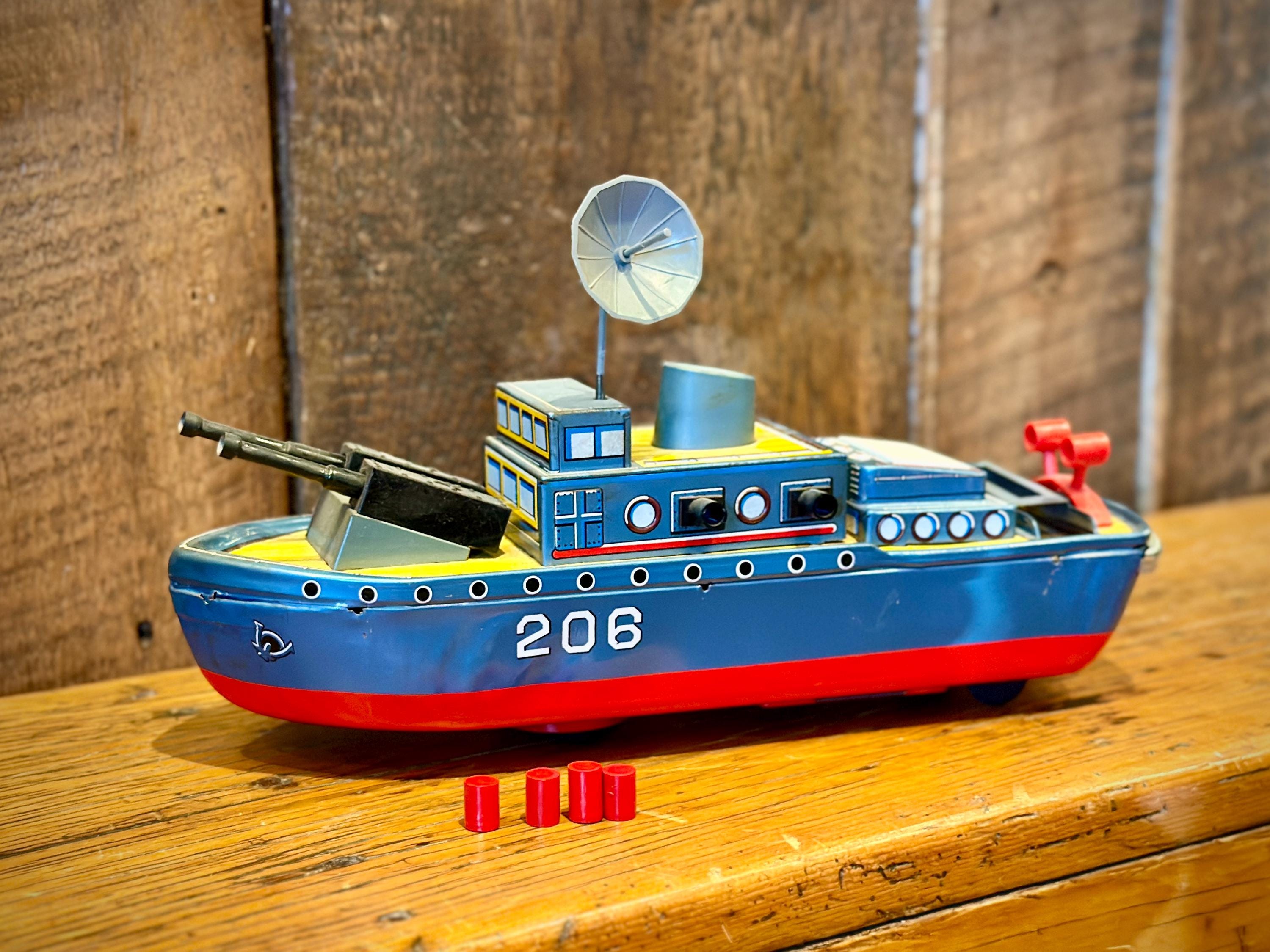 Vintage Yonesawa Tin Subchaser Toy Boat Model No. 206 - Etsy