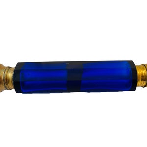 Vintage Kobalt Blau Double Ended &quot;Lay Down&quot; Parfum Flasche