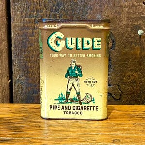 Vintage Guide Vertical Pocket Tobacco Tin