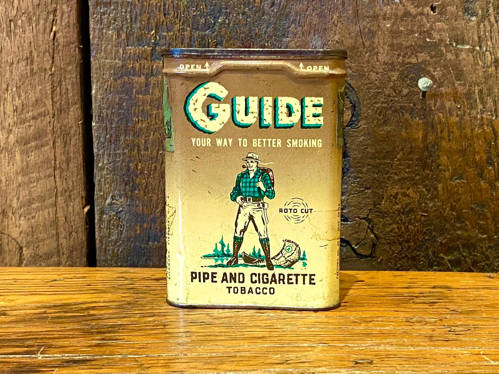 Vintage Guide Vertical Pocket Tobacco Tin