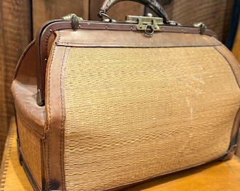 ヴィンテージ ブラックレザー ドクターバッグ 1930年代 | フランス製