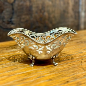Vintage Ornate Sterling Silver Footed Bon Bon Dish
